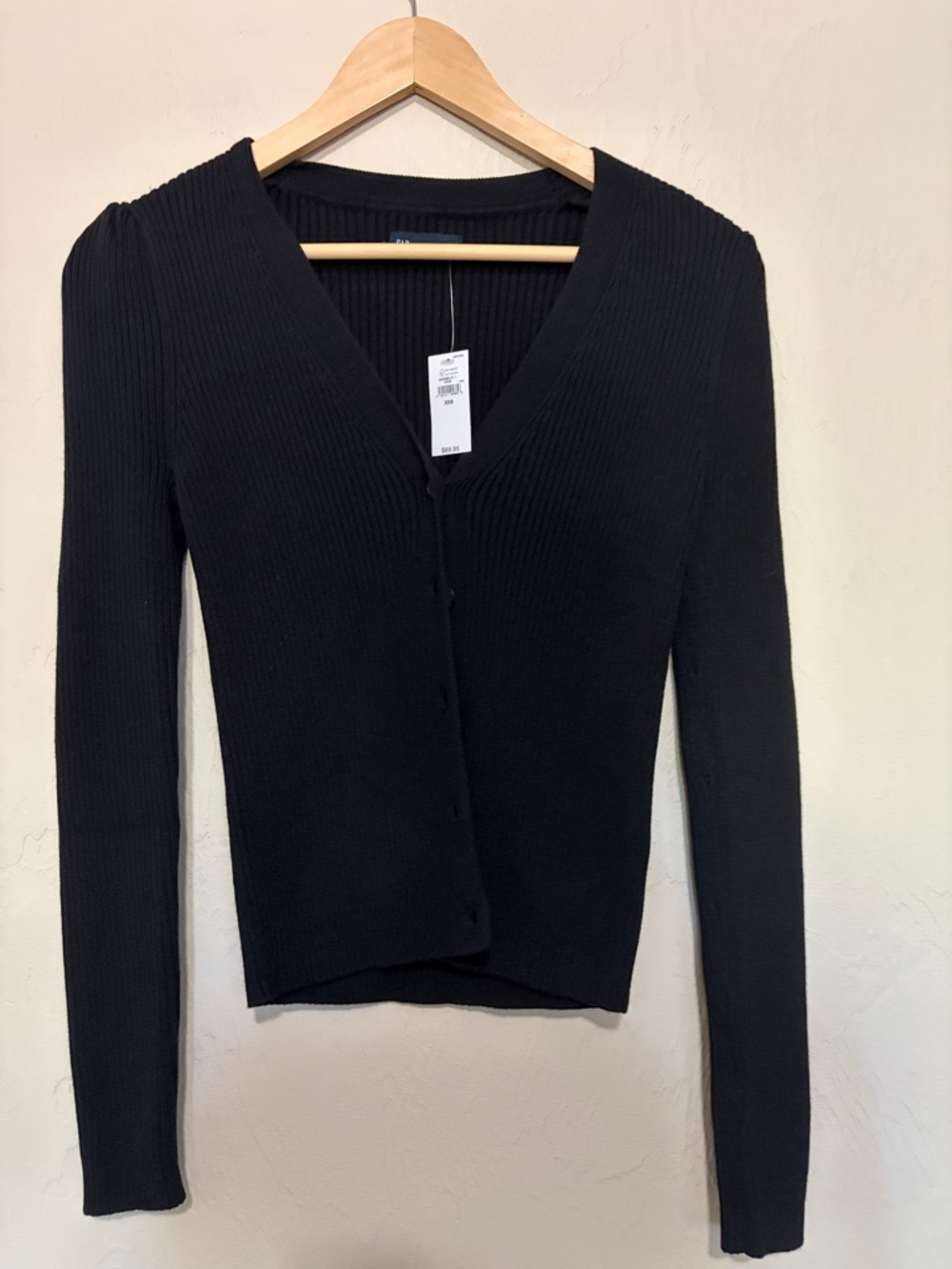 Gap Black Ribbed Button Cardigan. NWT!
